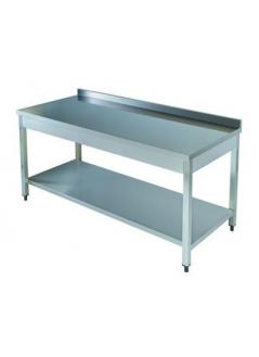 Stainless Work Table with Bottom Shelf and Back 100 cm 10 MRS-EN-225
