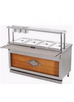 3 + 1 Self-Service Bench for Cooking With 3 Hot And Cold Natural Gas