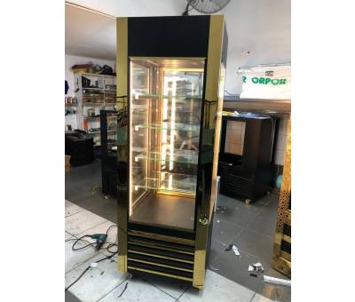 Vertical Cake Cabinet Gold-Balck Model MRS-EN-299