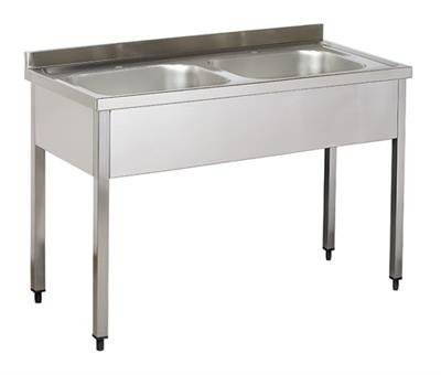 Stainless Double Sink Worktop 120 With Open Back 120PCE MRS-EN-221