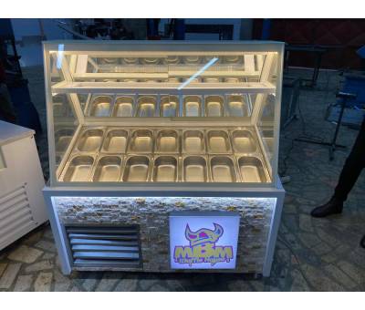 Waffle Cabinet With Front Stone Decor MRS-EN-148